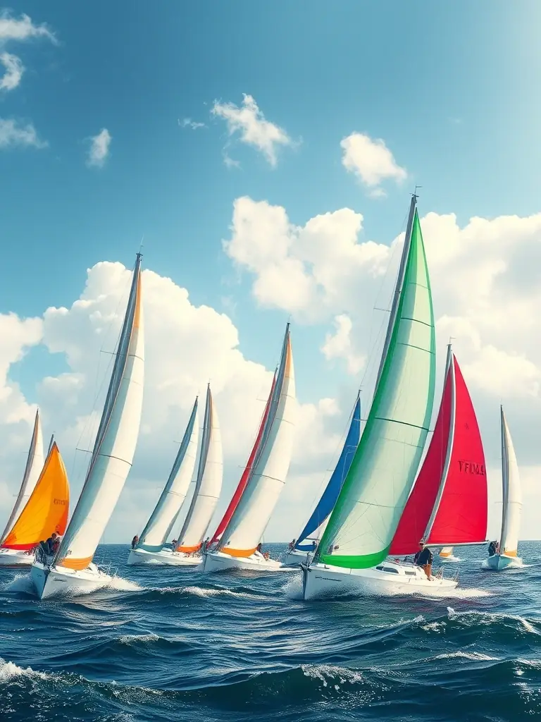 A photo of a competitive sailing event organized by TVL, showcasing members participating in a race and demonstrating the club's active involvement in sailing competitions.